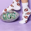 White Football Rhinestone Socks