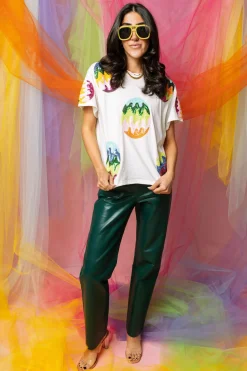 White Groovy Easter Egg Tee