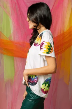 White Groovy Easter Egg Tee