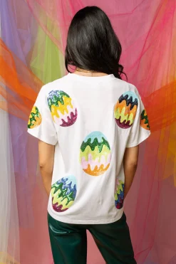 White Groovy Easter Egg Tee