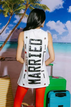 White Just Married Tank Dress