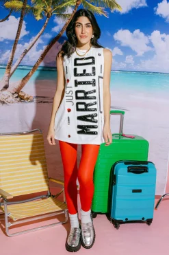 White Just Married Tank Dress