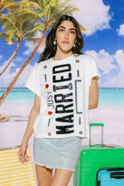 White Just Married Tee