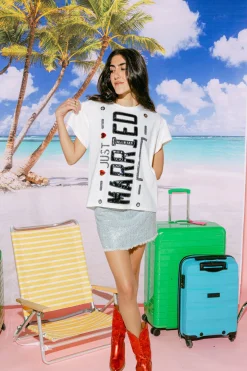 White Just Married Tee