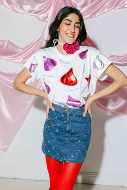 White Kiss All Over Tee