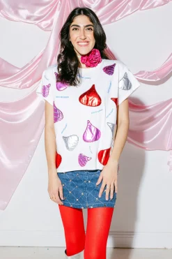 White Kiss All Over Tee