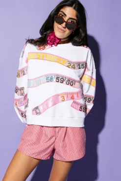 White Measuring Tape Sweatshirt