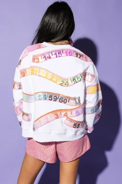 White Measuring Tape Sweatshirt