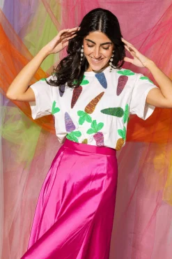 White Multi Carrot Tee