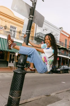 White Multi Mardi Gras Mask Tee
