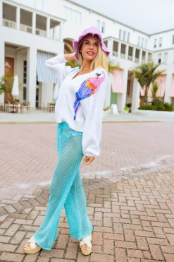 White Multi Parrot Cardigan