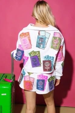 White Multi Passport Short