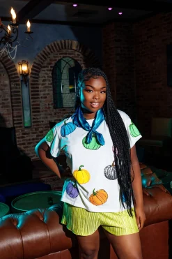 White Multi Pumpkin Tee