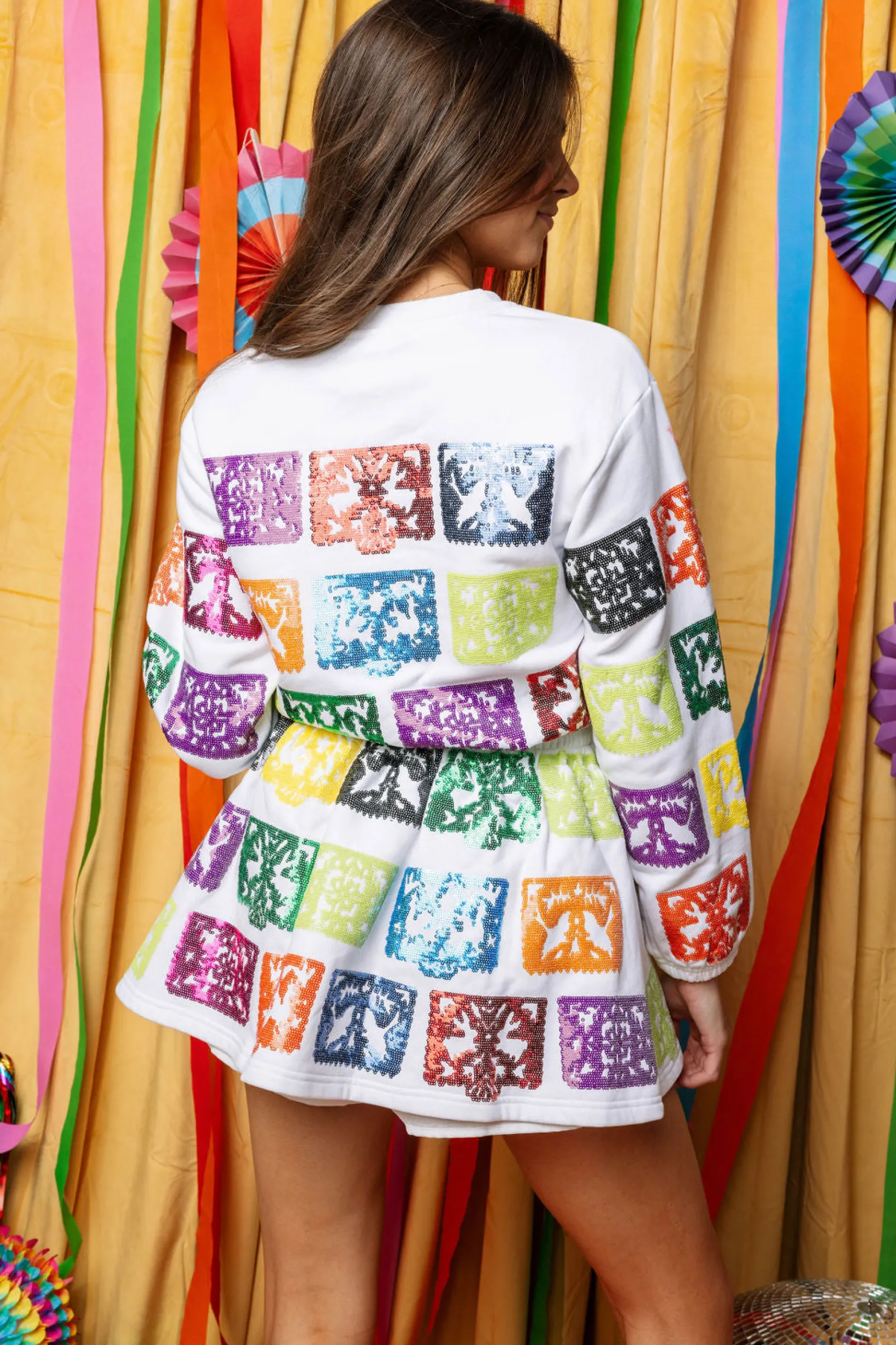 White Papel Picado Sweatshirt