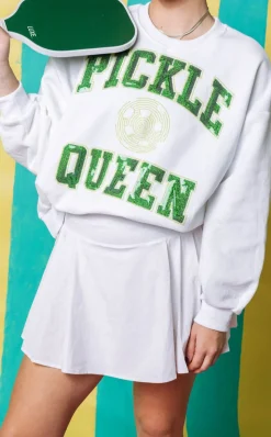 White 'Pickle Ball Queen' Sweatshirt