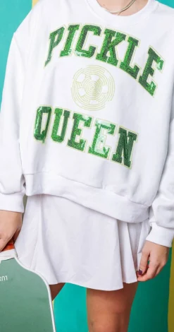 White 'Pickle Ball Queen' Sweatshirt
