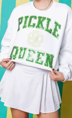 White 'Pickle Ball Queen' Sweatshirt