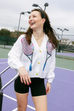 White Queen of the Tennis Court Cardigan