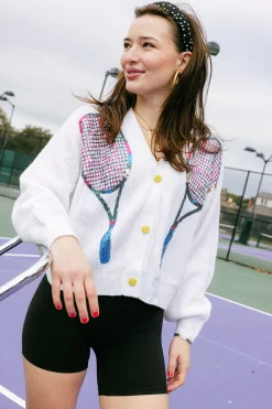 White Queen of the Tennis Court Cardigan