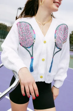 White Queen of the Tennis Court Cardigan