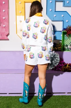 White Rainbow Crowned Tigers Shorts