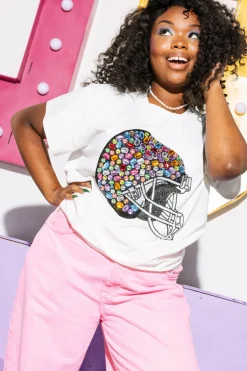 White Rainbow Jewel Helmet Tee