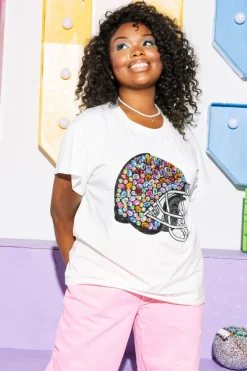 White Rainbow Jewel Helmet Tee