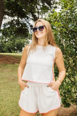 White Rainbow Side Active Tank