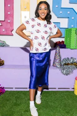 White, Royal & Red 'Game Day' Football Tee