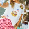 White Scattered American Burger Tee