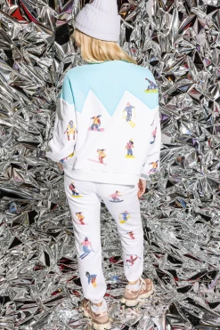 White Skiers On Mountain Joggers