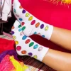 White Smiley Face Socks