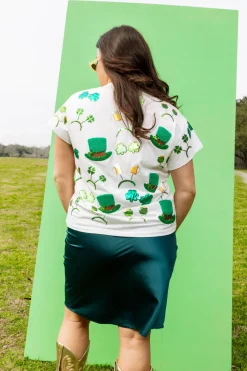 White St. Patrick's Day Sunglass, Hat & Headband Icon Tee