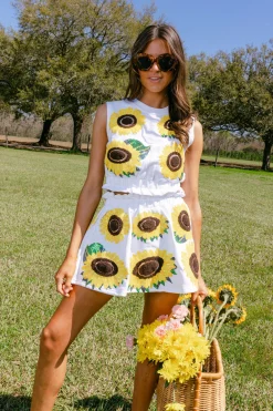 White Sunflower Skort