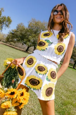 White Sunflower Skort