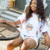 White USA Food Short Sleeve Top