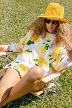 Yellow & White Stripe Lemon Sweatshirt