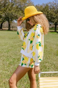 Yellow & White Stripe Lemon Short