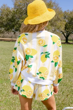 Yellow & White Stripe Lemon Short