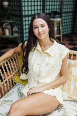 Yellow Checkered Paillette Short