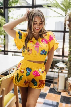 Yellow Girlies & Drinks & Animals Shorts