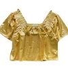 Yellow Gold Pebble Flutter Top