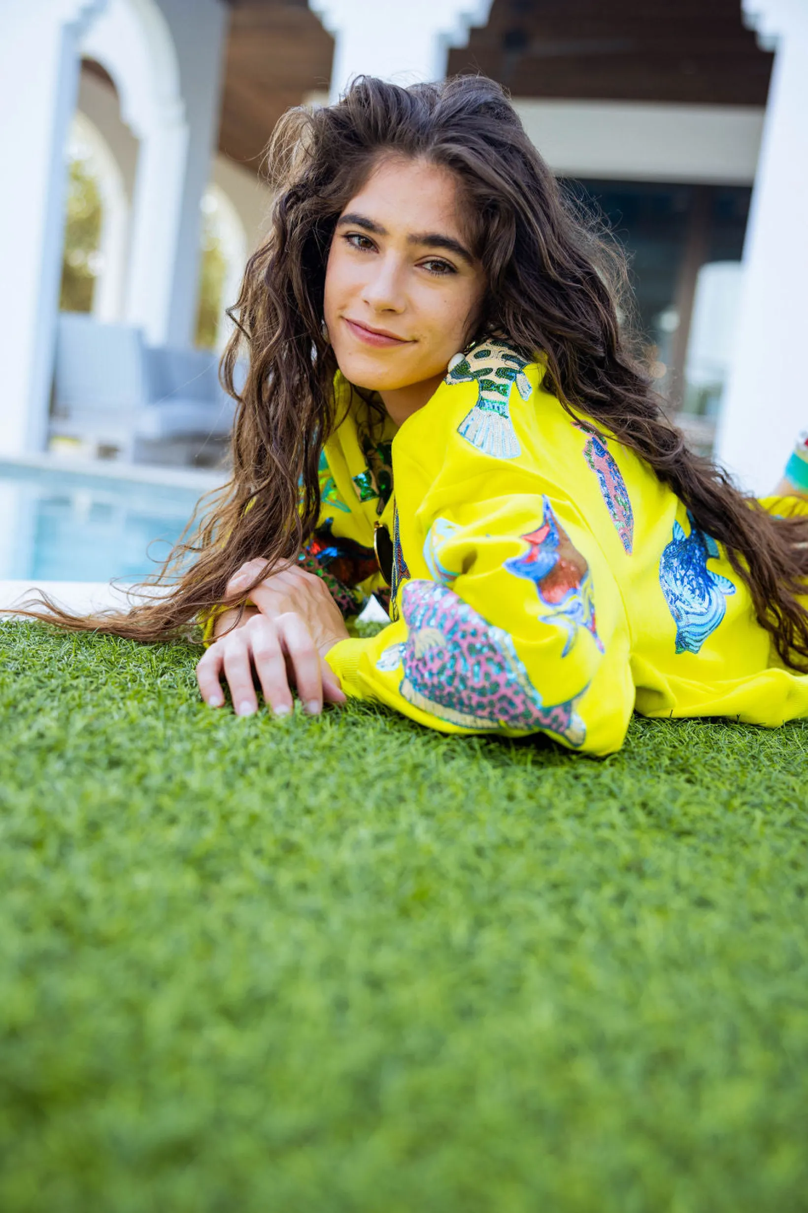 Yellow Green Multi Fish Sweatshirt