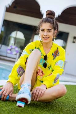 Yellow Green Multi Fish Sweatshirt