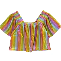 Yellow Rainbow Flutter Top