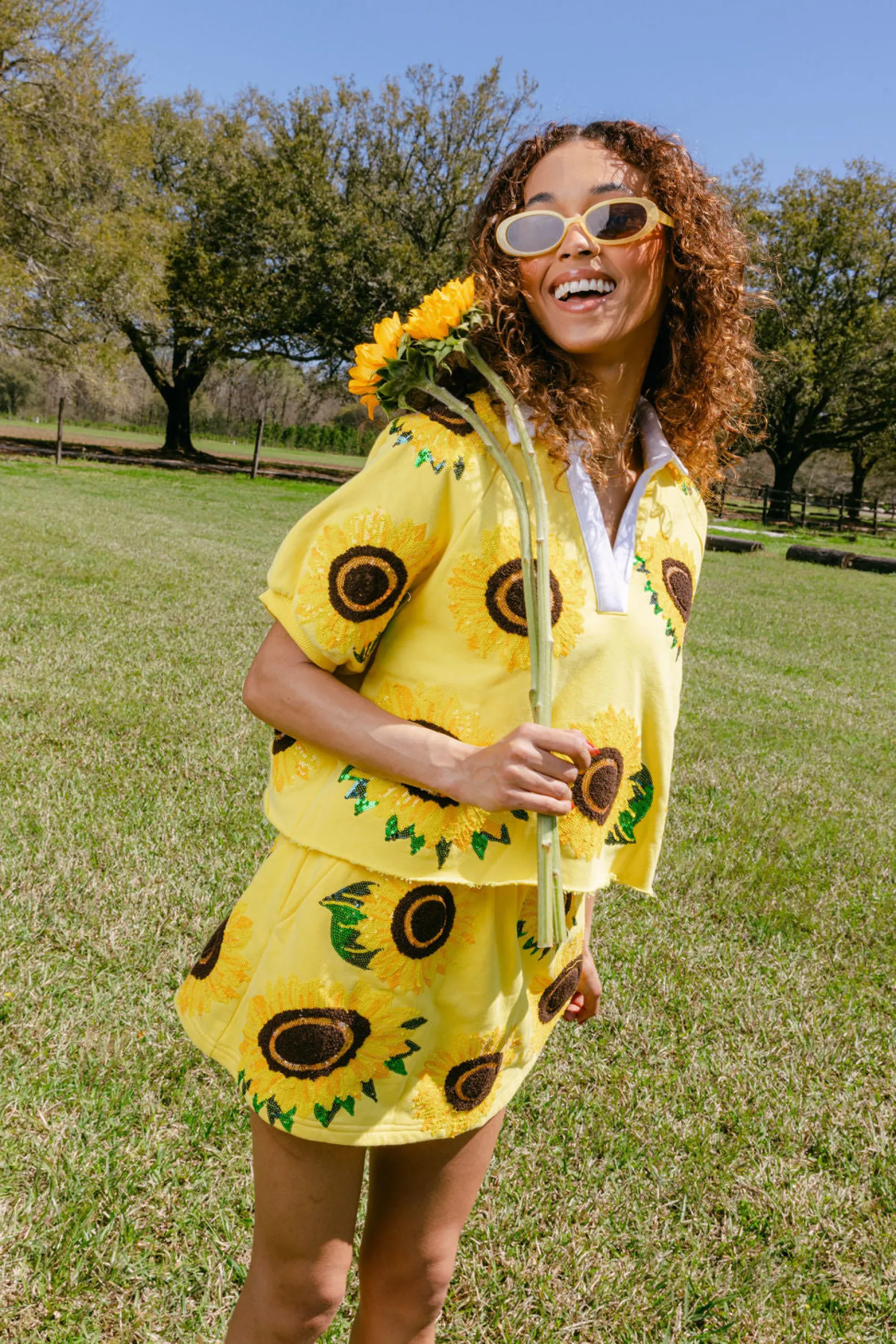 Yellow Sunflower Skort